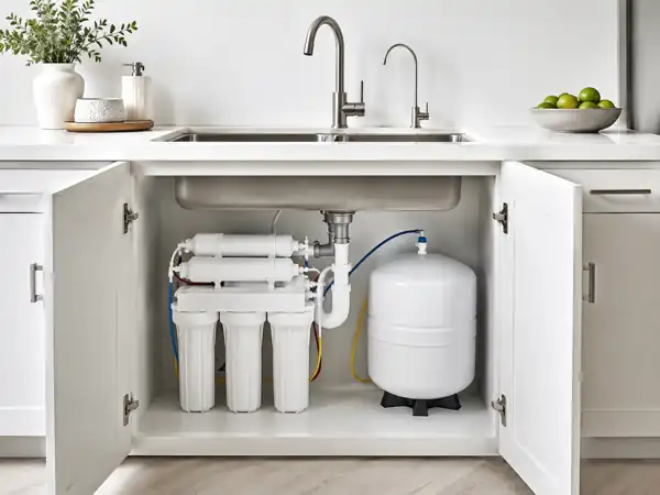 Sistema ilustrativo de ósmosis inversa bajo tarja para agua de beber