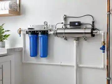 Instalación ilustrativa de tratamiento UV para toda la casa