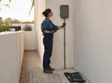 Monitoring-service scene beside a closed residential cistern